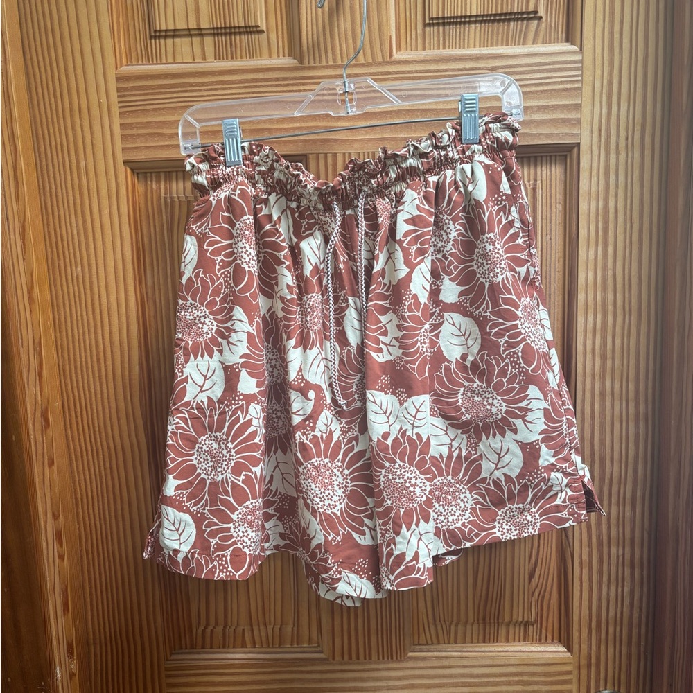 Madewell sunflower print board shorts